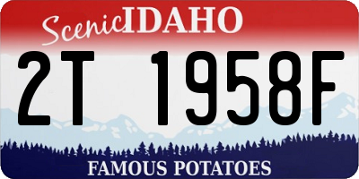ID license plate 2T1958F