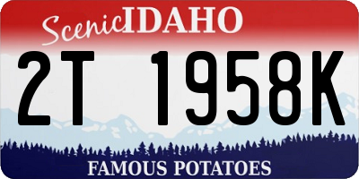 ID license plate 2T1958K