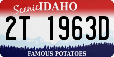 ID license plate 2T1963D
