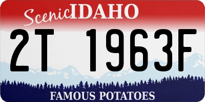 ID license plate 2T1963F