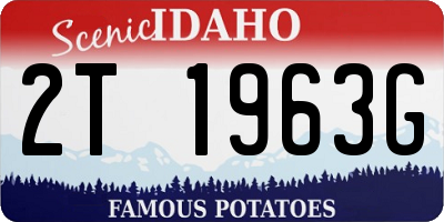 ID license plate 2T1963G