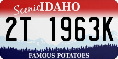 ID license plate 2T1963K