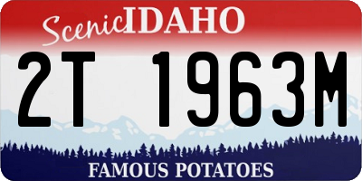 ID license plate 2T1963M