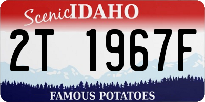 ID license plate 2T1967F