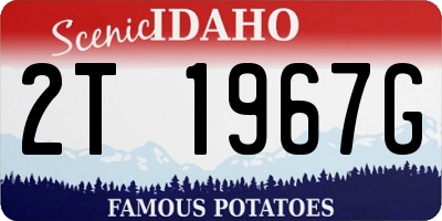ID license plate 2T1967G