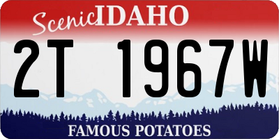 ID license plate 2T1967W