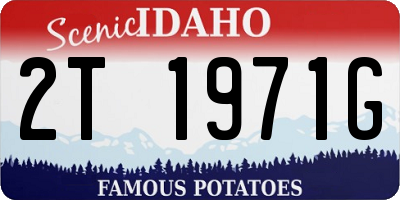 ID license plate 2T1971G