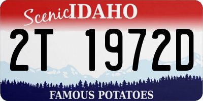 ID license plate 2T1972D