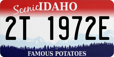 ID license plate 2T1972E