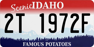 ID license plate 2T1972F