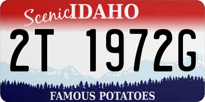 ID license plate 2T1972G