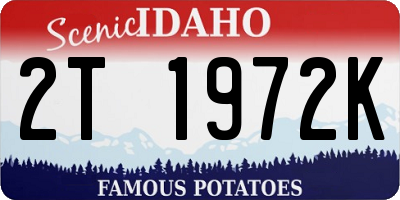 ID license plate 2T1972K