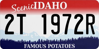 ID license plate 2T1972R