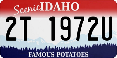 ID license plate 2T1972U
