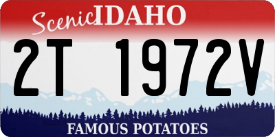 ID license plate 2T1972V