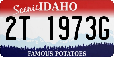 ID license plate 2T1973G