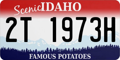 ID license plate 2T1973H