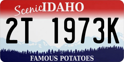 ID license plate 2T1973K