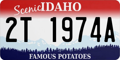 ID license plate 2T1974A