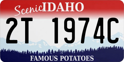 ID license plate 2T1974C
