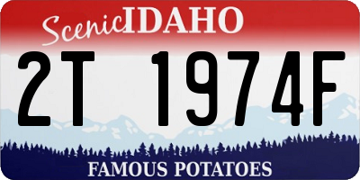 ID license plate 2T1974F