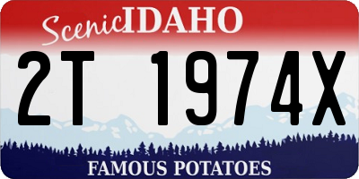 ID license plate 2T1974X