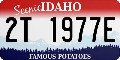 ID license plate 2T1977E