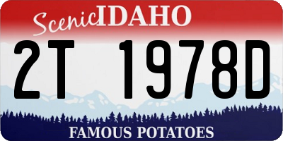 ID license plate 2T1978D