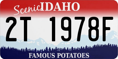 ID license plate 2T1978F