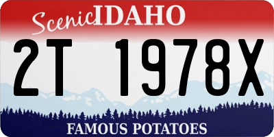 ID license plate 2T1978X
