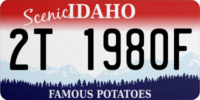ID license plate 2T1980F