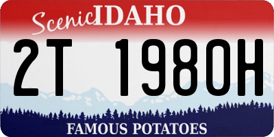 ID license plate 2T1980H