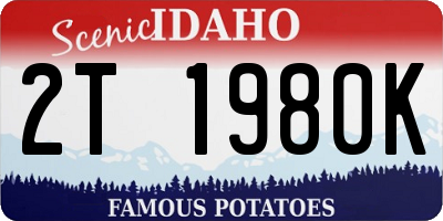 ID license plate 2T1980K