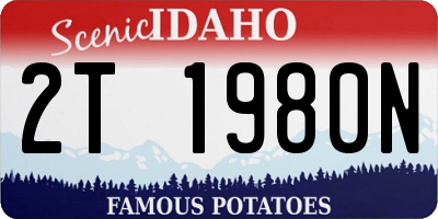 ID license plate 2T1980N