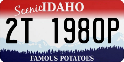 ID license plate 2T1980P