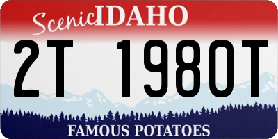 ID license plate 2T1980T