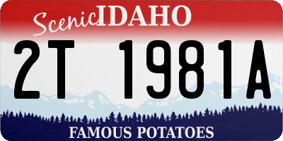ID license plate 2T1981A