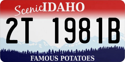 ID license plate 2T1981B