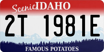 ID license plate 2T1981E