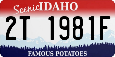 ID license plate 2T1981F