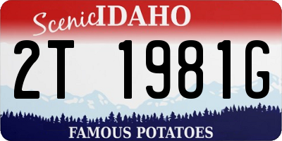 ID license plate 2T1981G