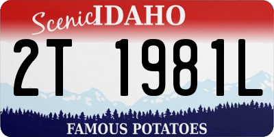 ID license plate 2T1981L