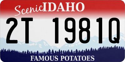 ID license plate 2T1981Q