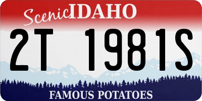 ID license plate 2T1981S