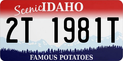 ID license plate 2T1981T
