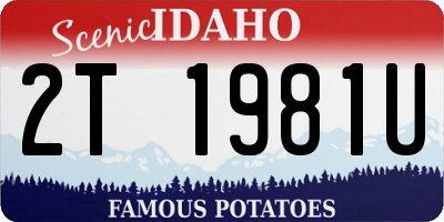 ID license plate 2T1981U
