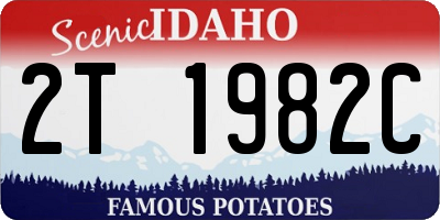 ID license plate 2T1982C