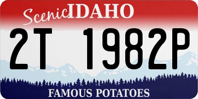 ID license plate 2T1982P