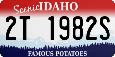 ID license plate 2T1982S
