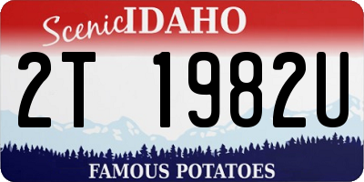 ID license plate 2T1982U